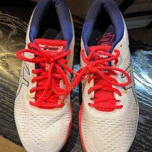 Asics White and Red Athletic Sneakers